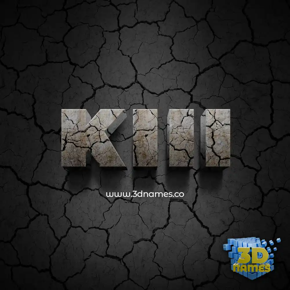kiii in Cracked Stone style - 3D name wallpaper