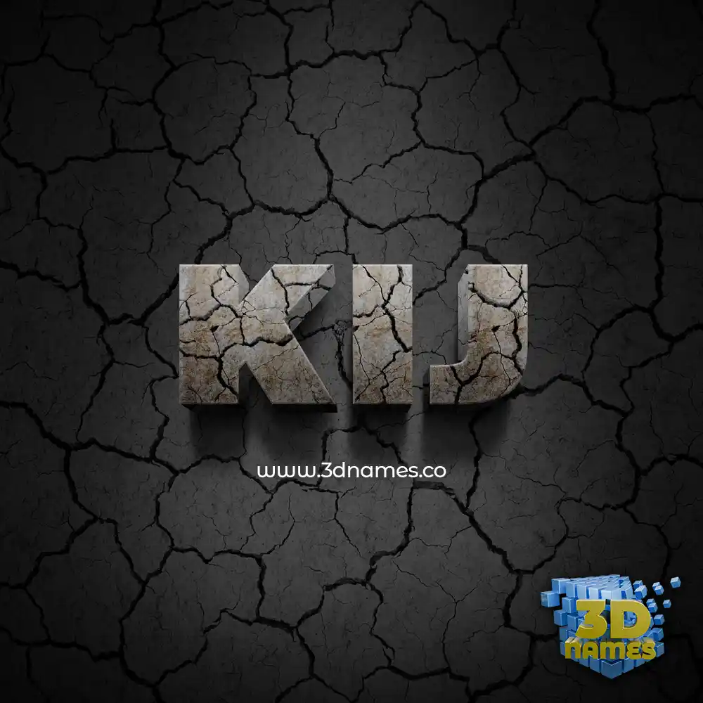 kij in Cracked Stone style - 3D name wallpaper