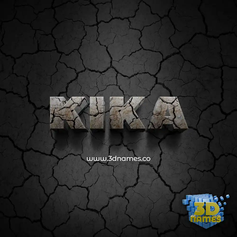 kika in Cracked Stone style - 3D name wallpaper