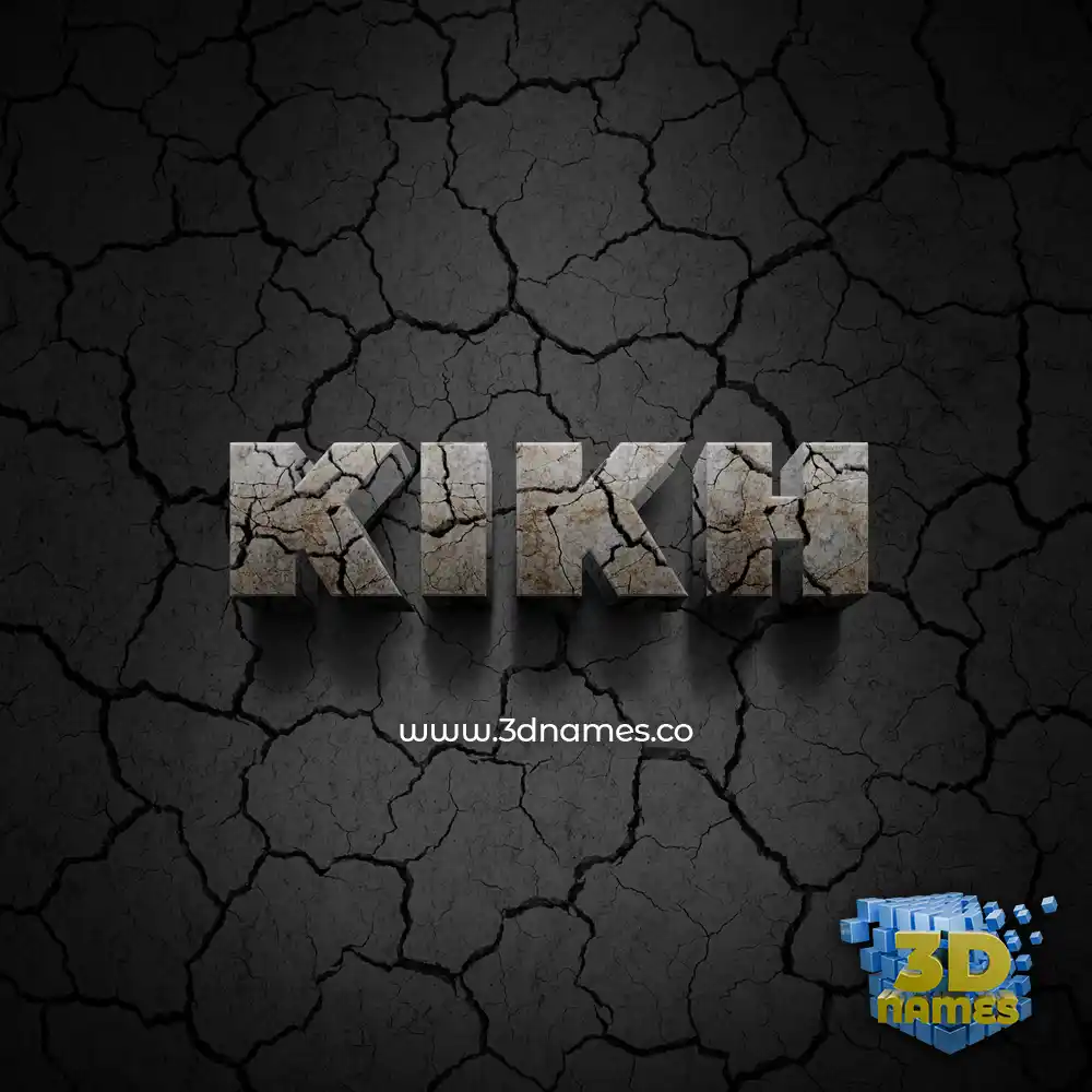 kikh in Cracked Stone style - 3D name wallpaper