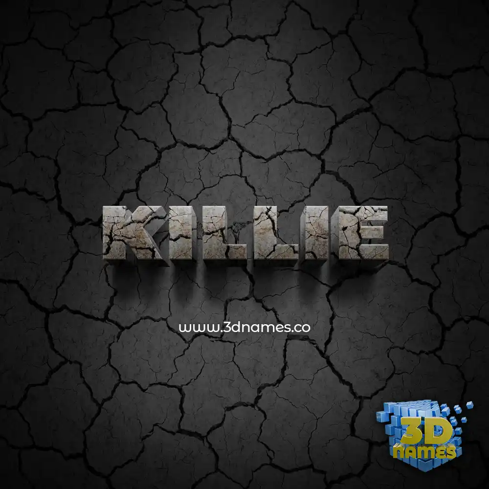 killie in Cracked Stone style - 3D name wallpaper