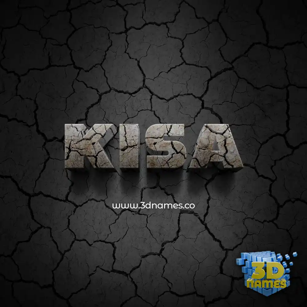 kisa in Cracked Stone style - 3D name wallpaper