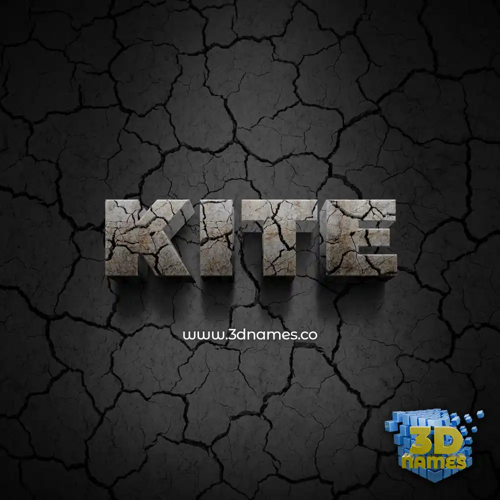 kite in Cracked Stone style - 3D name wallpaper