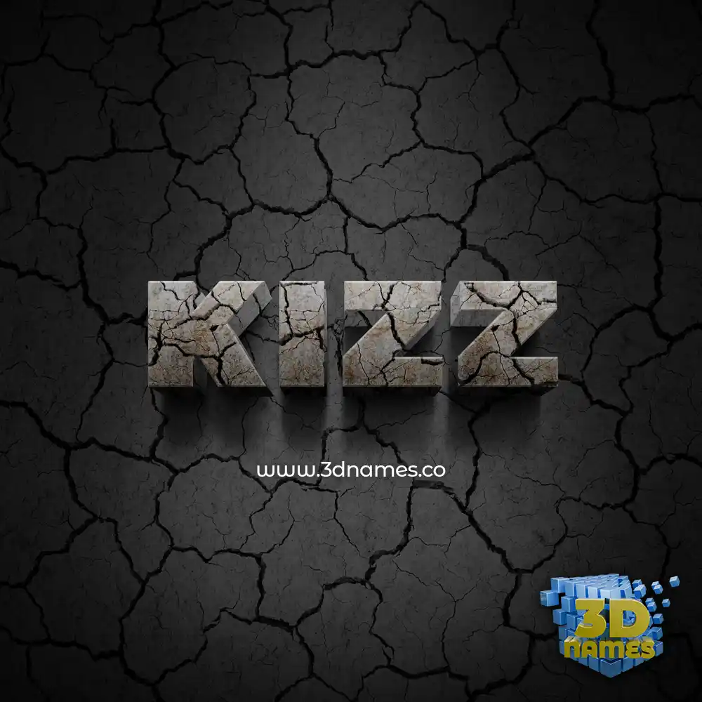 kizz in Cracked Stone style - 3D name wallpaper