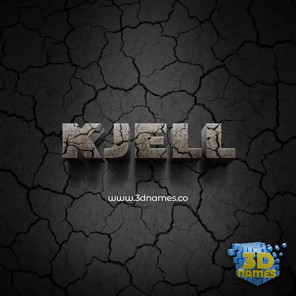 kjell in Cracked Stone style - 3D name wallpaper