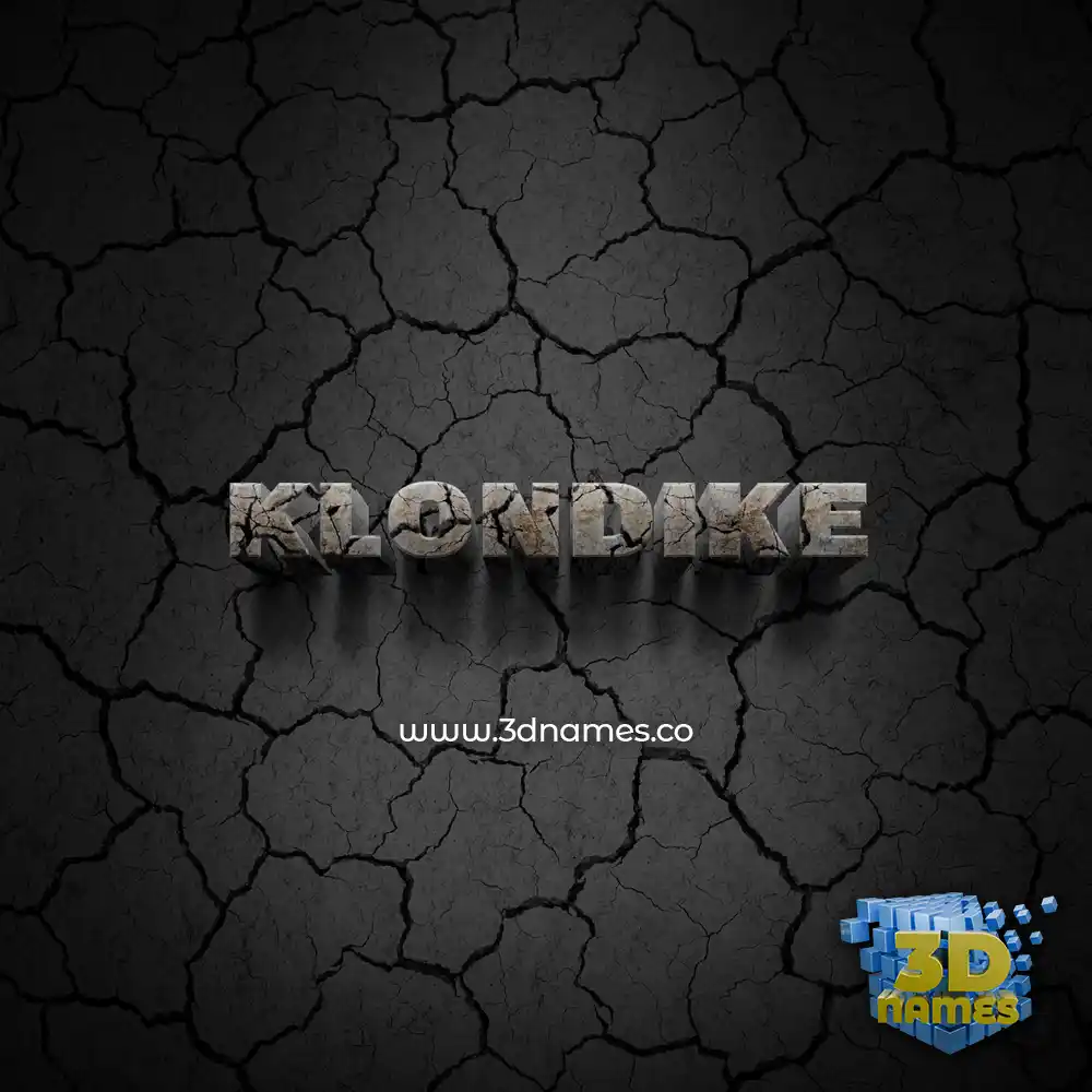 klondike in Cracked Stone style - 3D name wallpaper