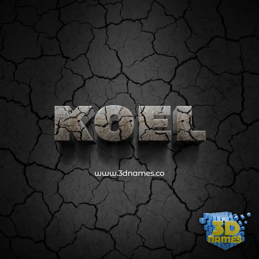 koel in Cracked Stone style - 3D name wallpaper