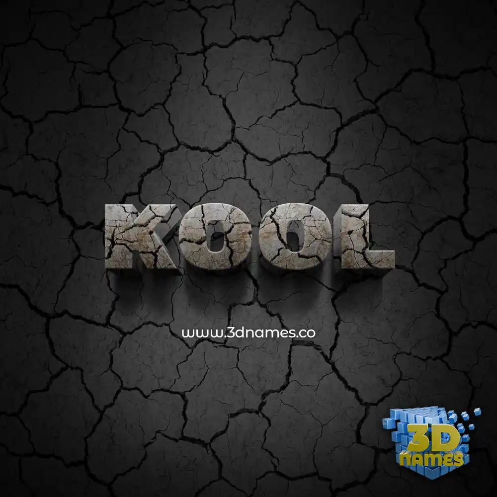 kool in Cracked Stone style - 3D name wallpaper