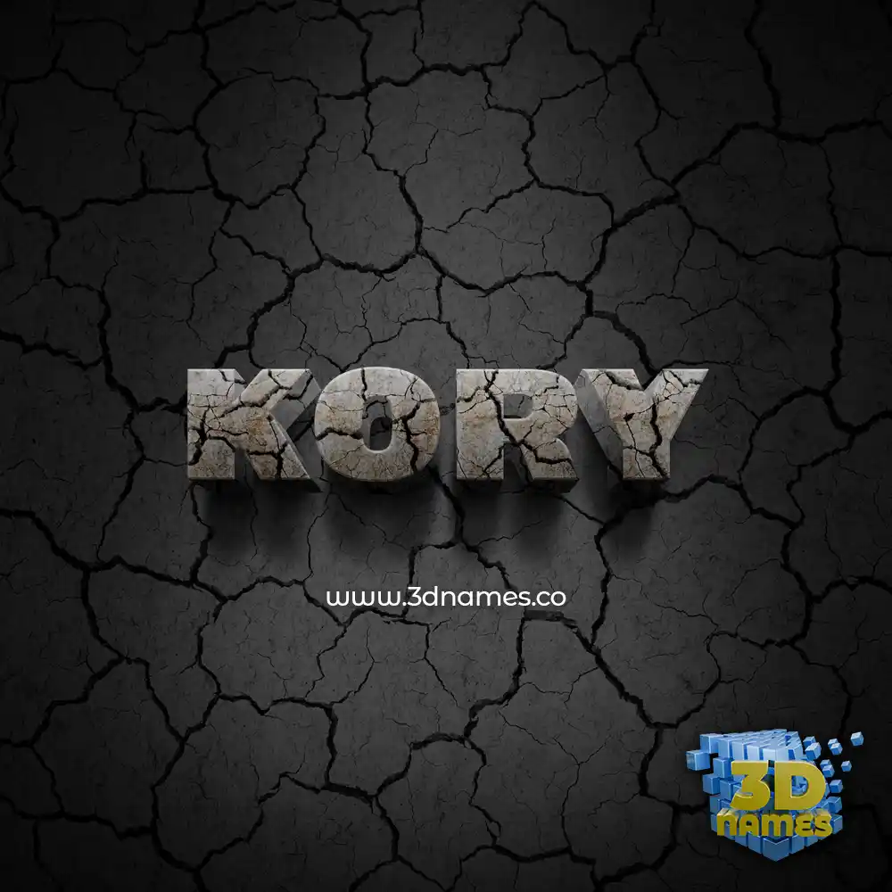 kory in Cracked Stone style - 3D name wallpaper