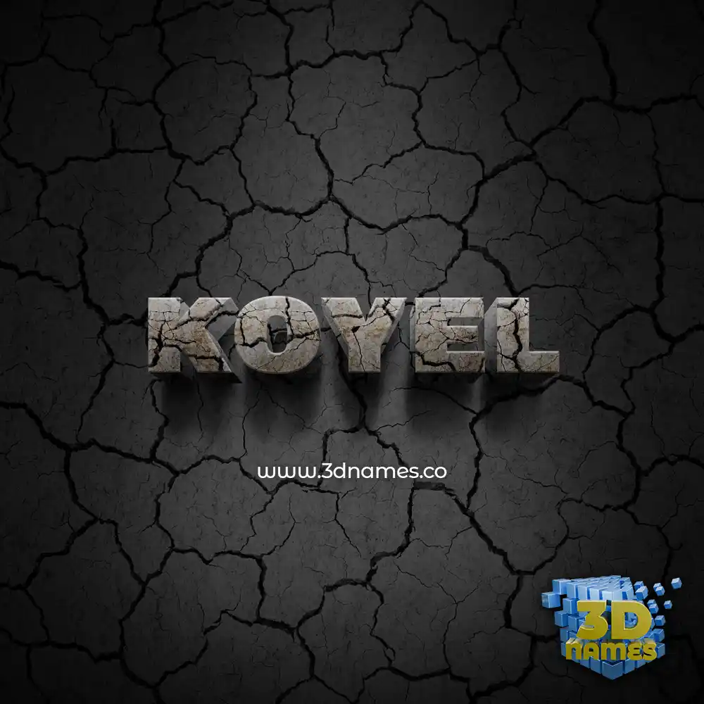 koyel in Cracked Stone style - 3D name wallpaper