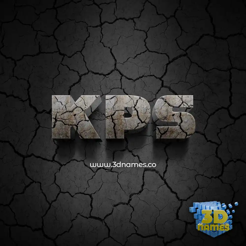 kps in Cracked Stone style - 3D name wallpaper