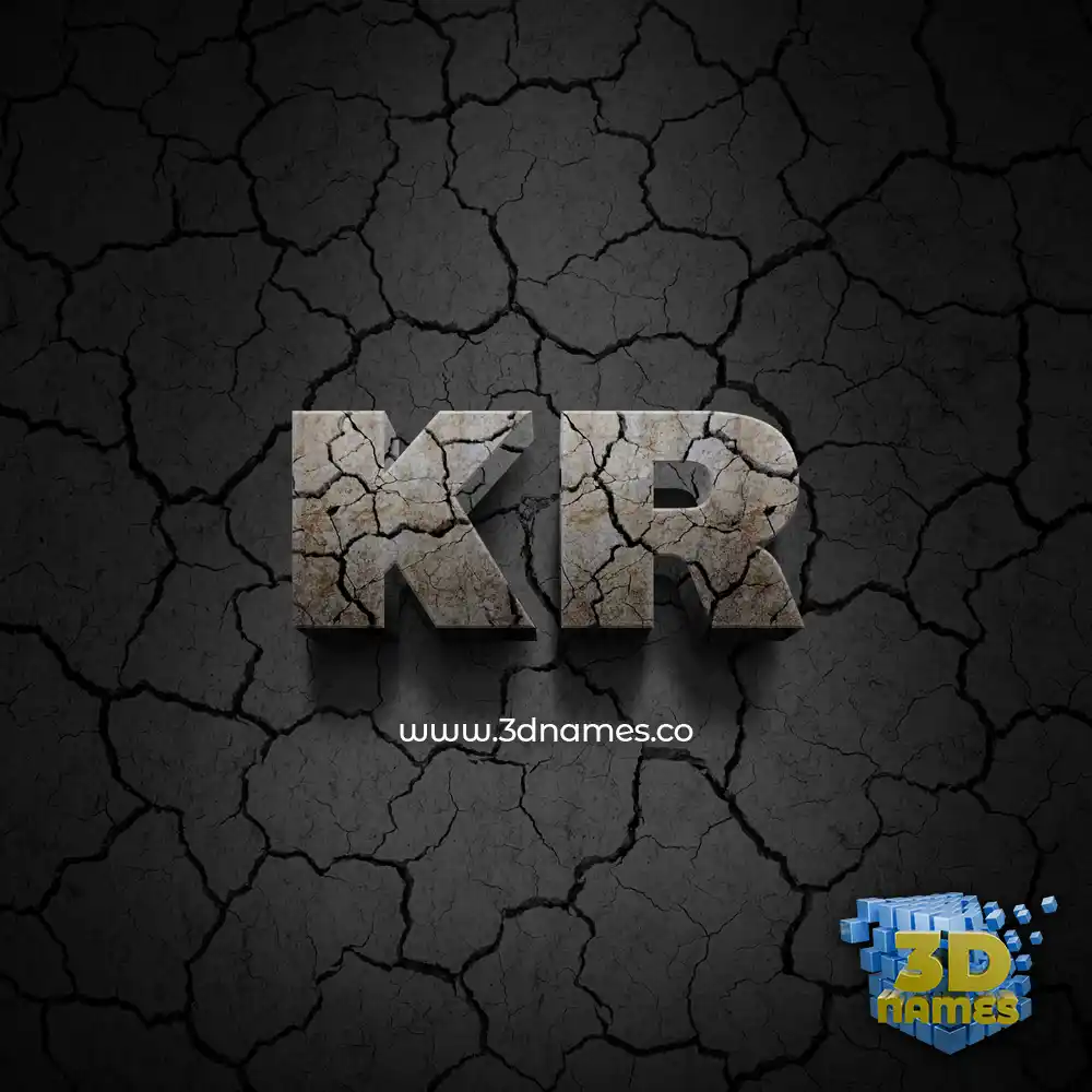 kr in Cracked Stone style - 3D name wallpaper