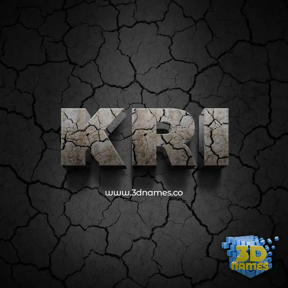 kri in Cracked Stone style - 3D name wallpaper