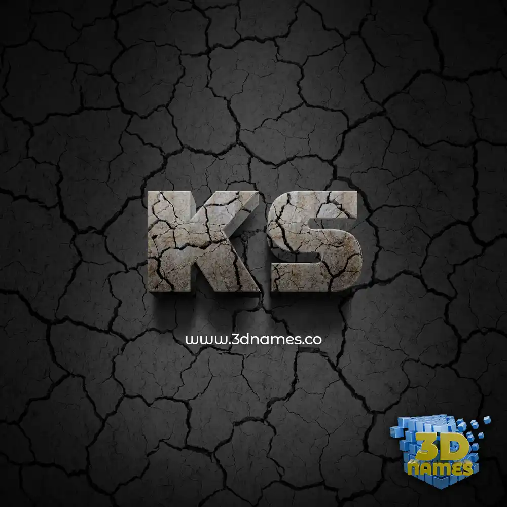 ks in Cracked Stone style - 3D name wallpaper