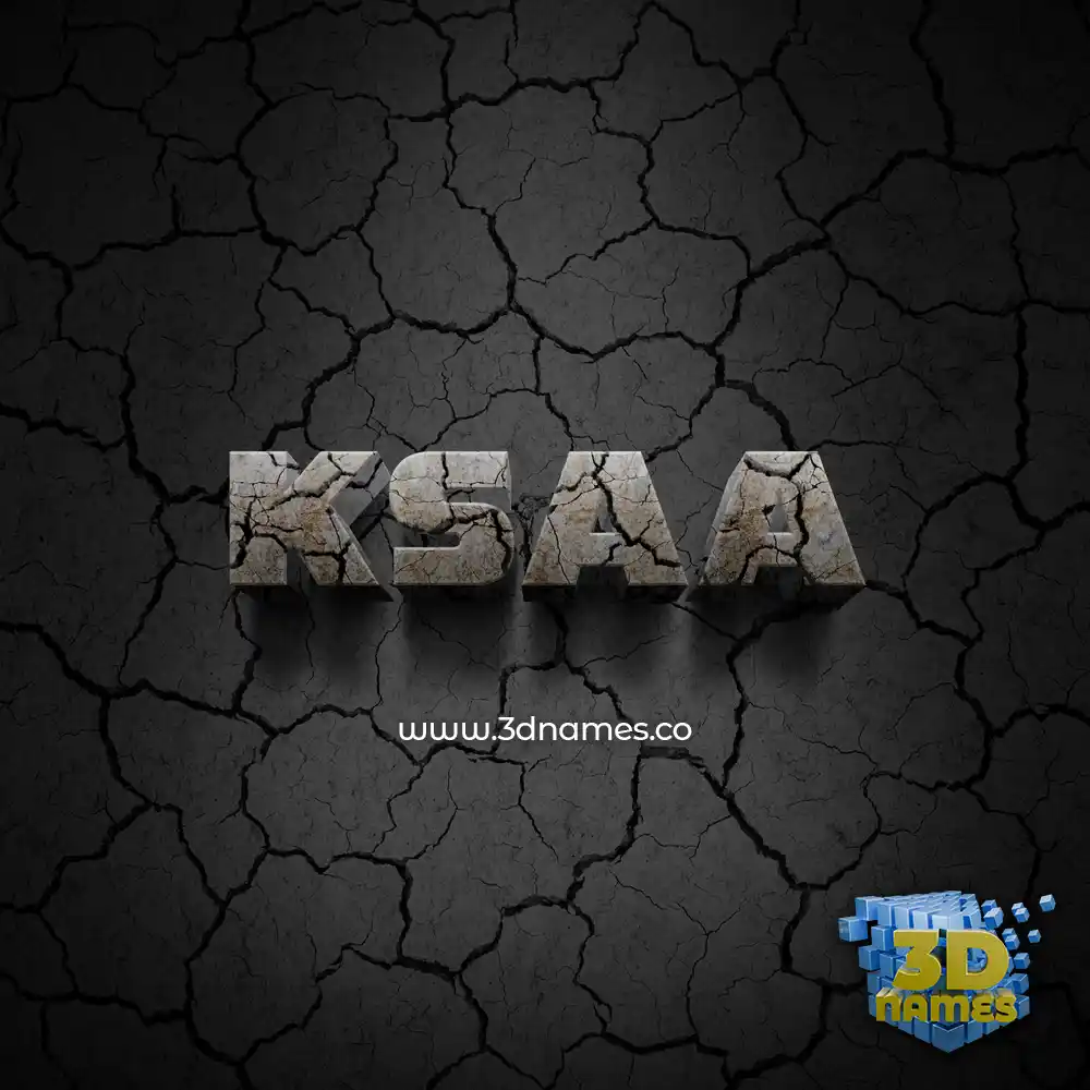 ksaa in Cracked Stone style - 3D name wallpaper