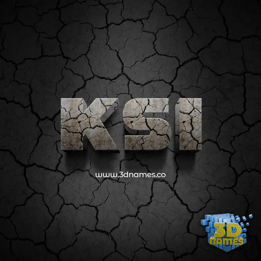 ksi in Cracked Stone style - 3D name wallpaper