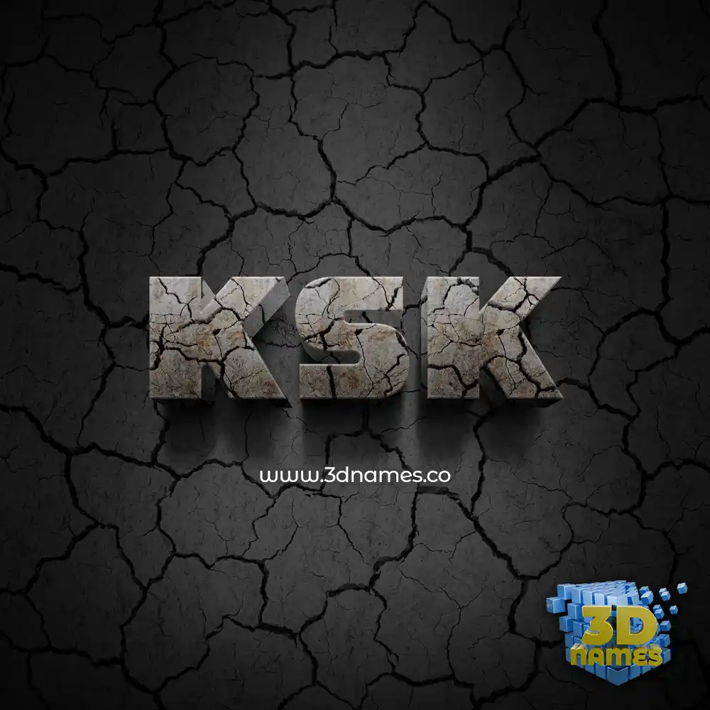 ksk in Cracked Stone style - 3D name wallpaper