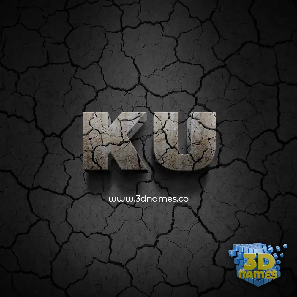 ku in Cracked Stone style - 3D name wallpaper