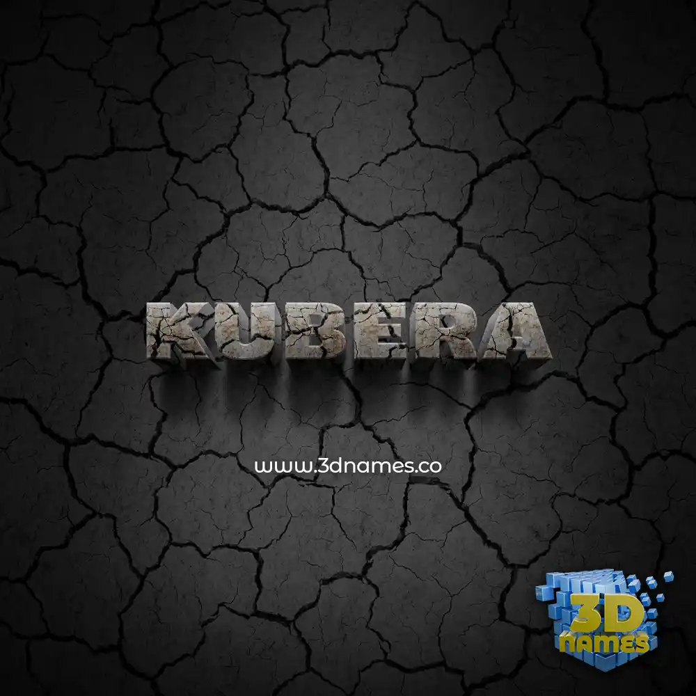 kubera in Cracked Stone style - 3D name wallpaper
