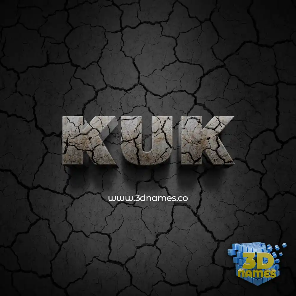 kuk in Cracked Stone style - 3D name wallpaper