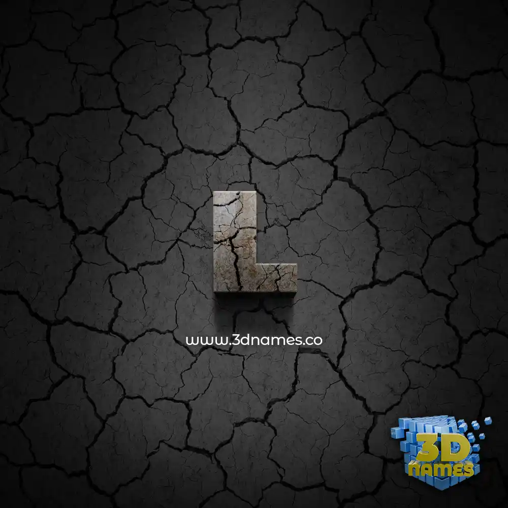 l in Cracked Stone style - 3D name wallpaper