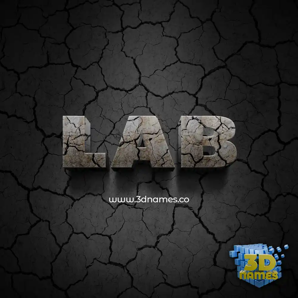 lab in Cracked Stone style - 3D name wallpaper