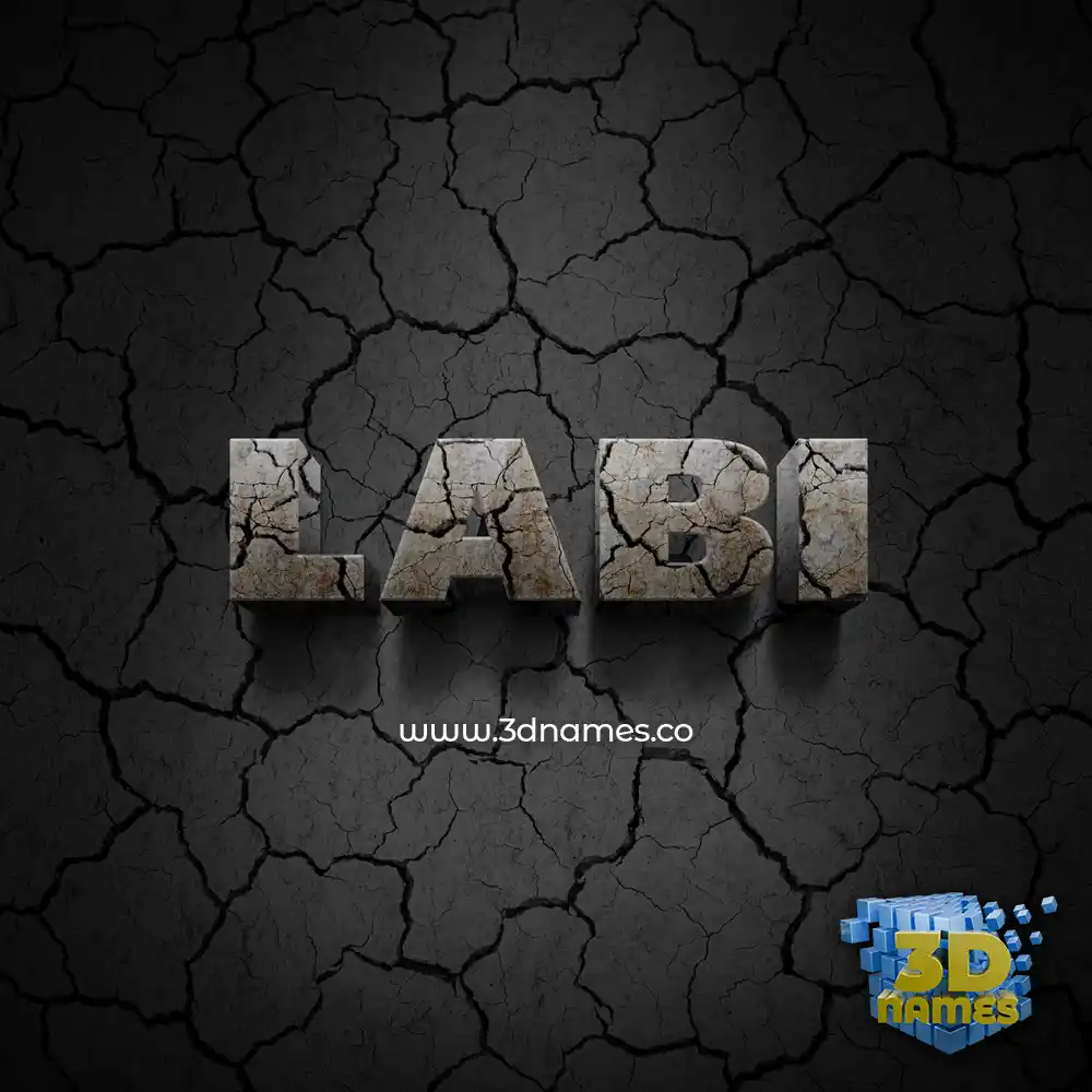 labi in Cracked Stone style - 3D name wallpaper