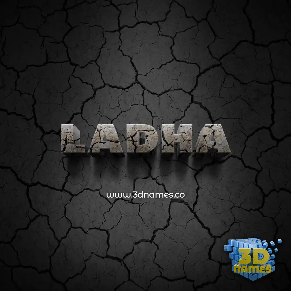 ladha in Cracked Stone style - 3D name wallpaper