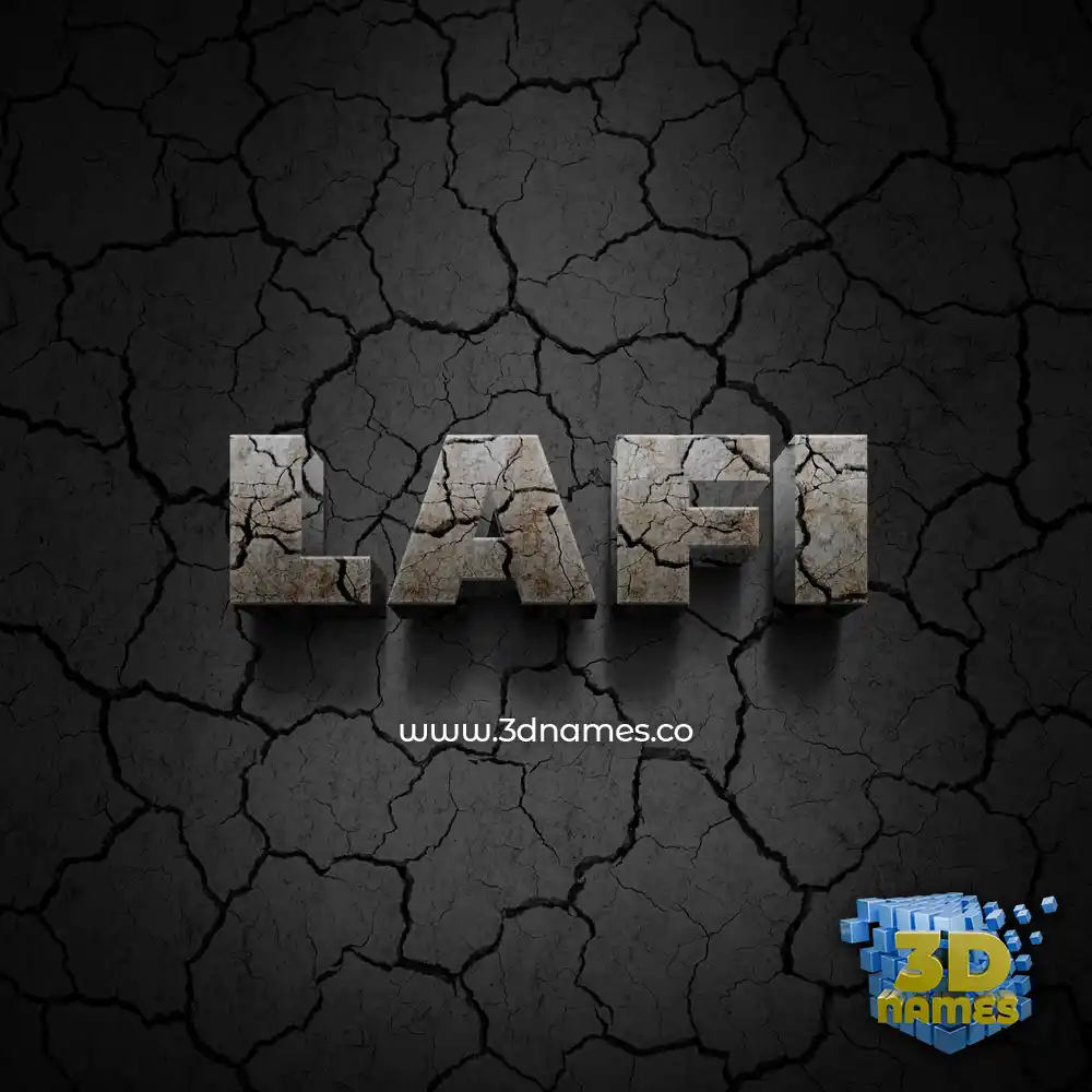 lafi in Cracked Stone style - 3D name wallpaper