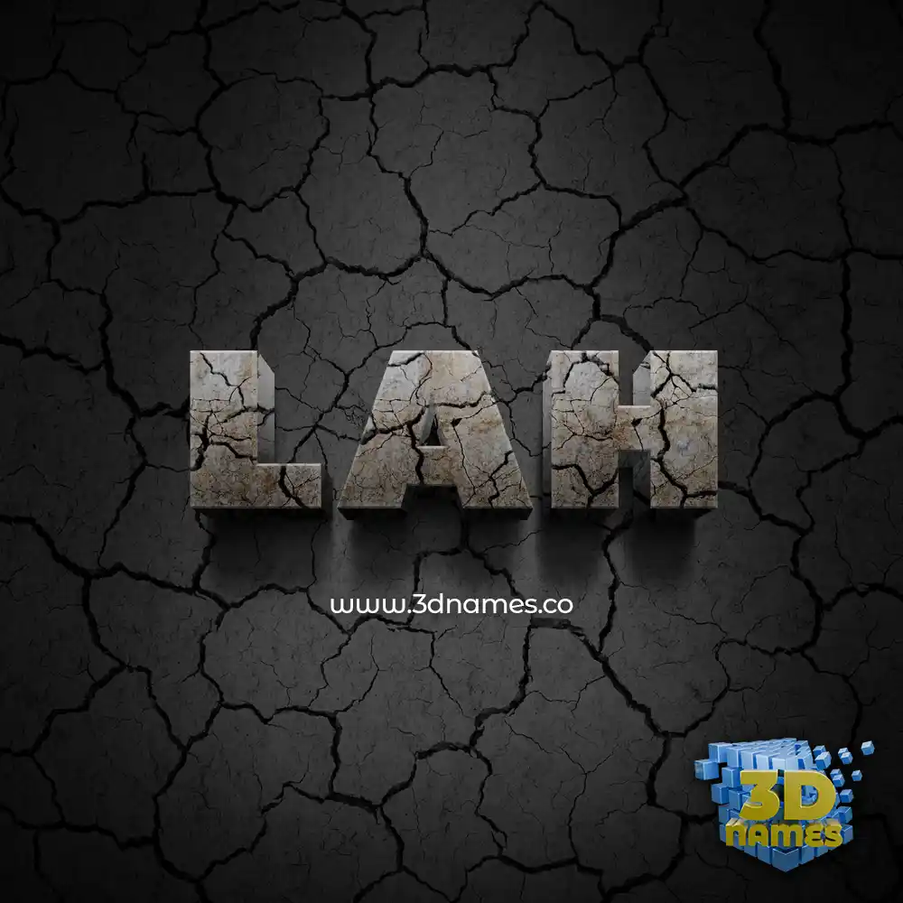 lah in Cracked Stone style - 3D name wallpaper