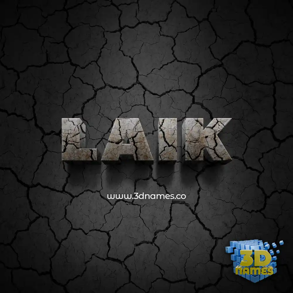 laik in Cracked Stone style - 3D name wallpaper