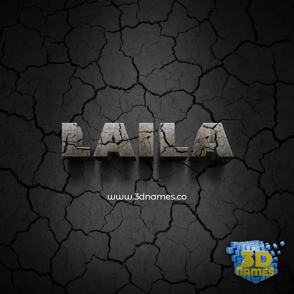 laila in Cracked Stone style - 3D name wallpaper