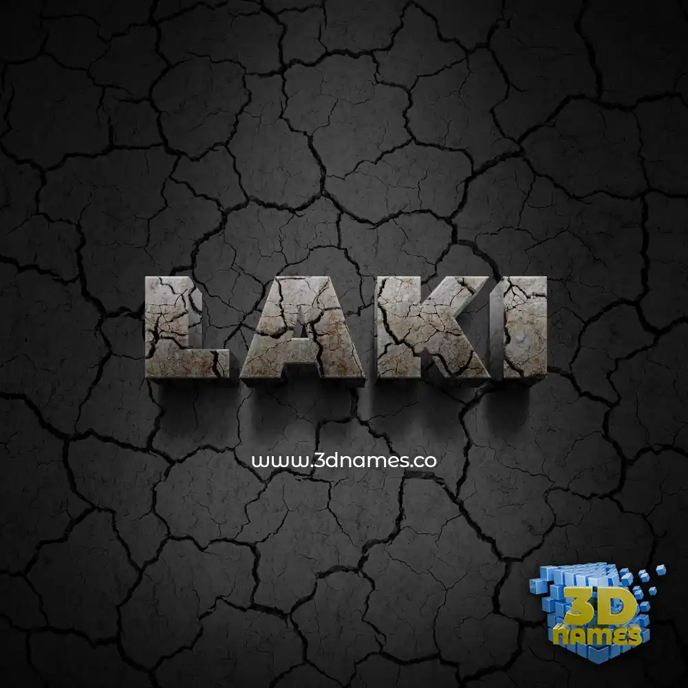 laki in Cracked Stone style - 3D name wallpaper