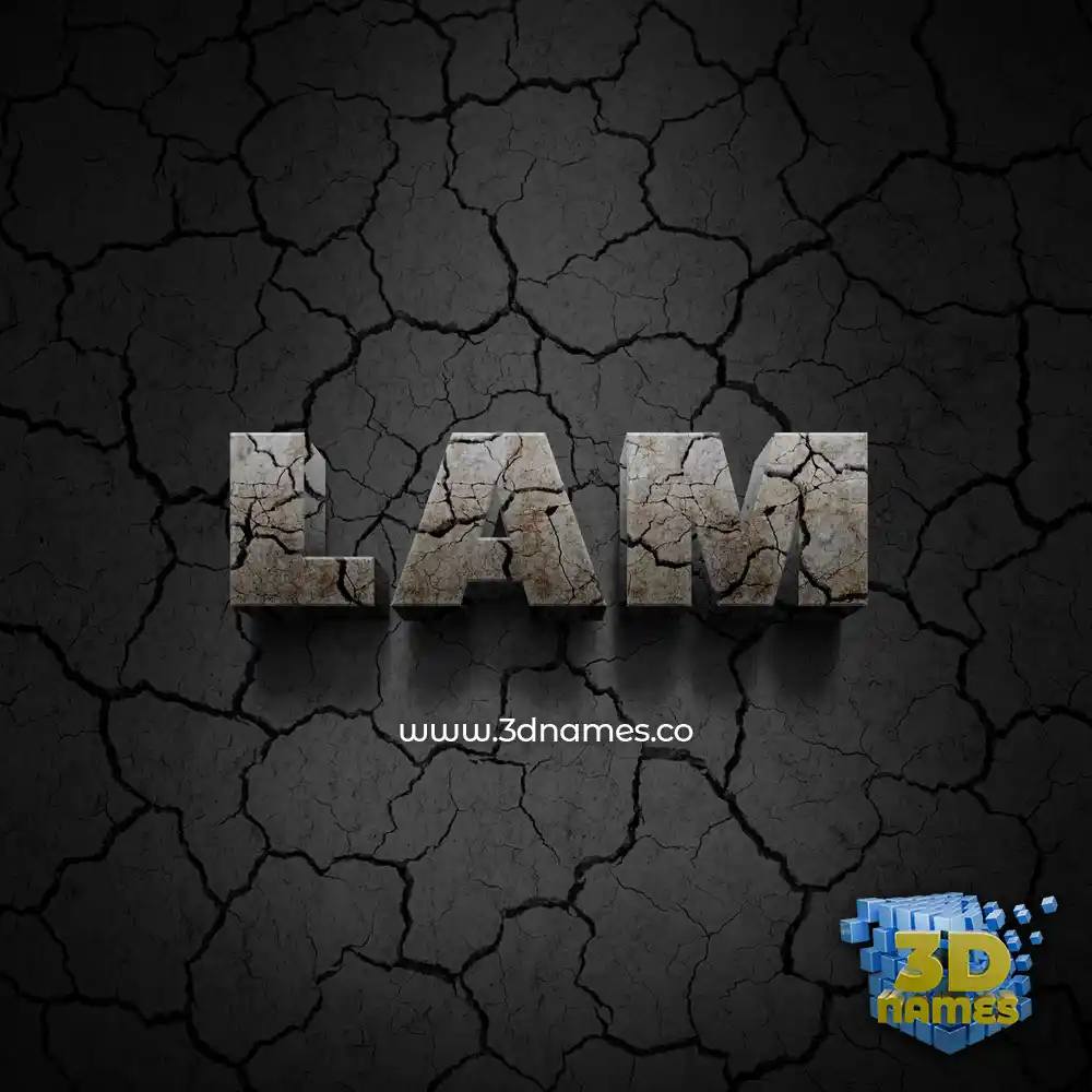 lam in Cracked Stone style - 3D name wallpaper