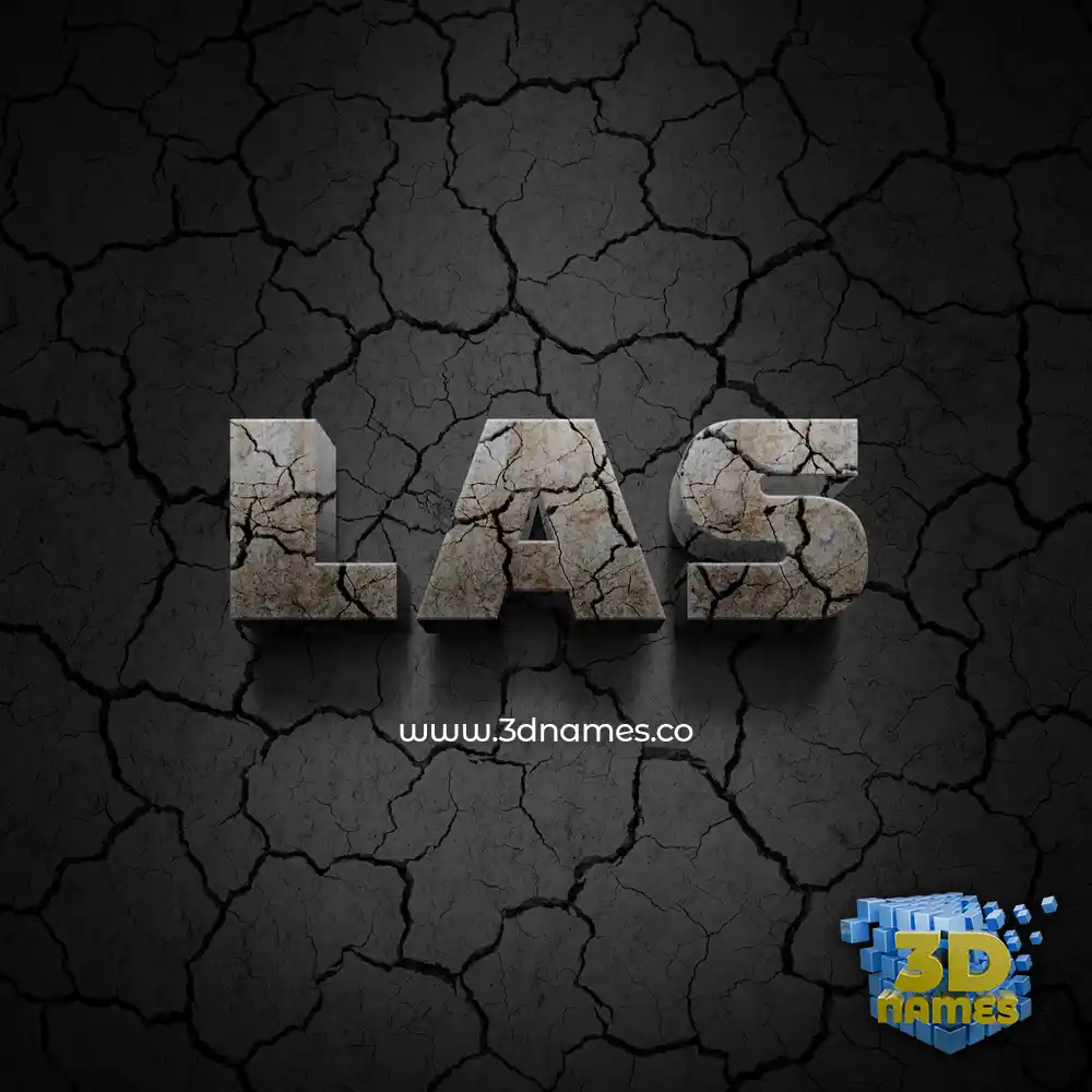 las in Cracked Stone style - 3D name wallpaper