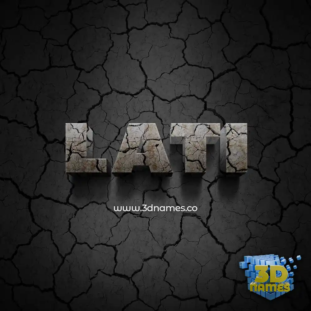 lati in Cracked Stone style - 3D name wallpaper