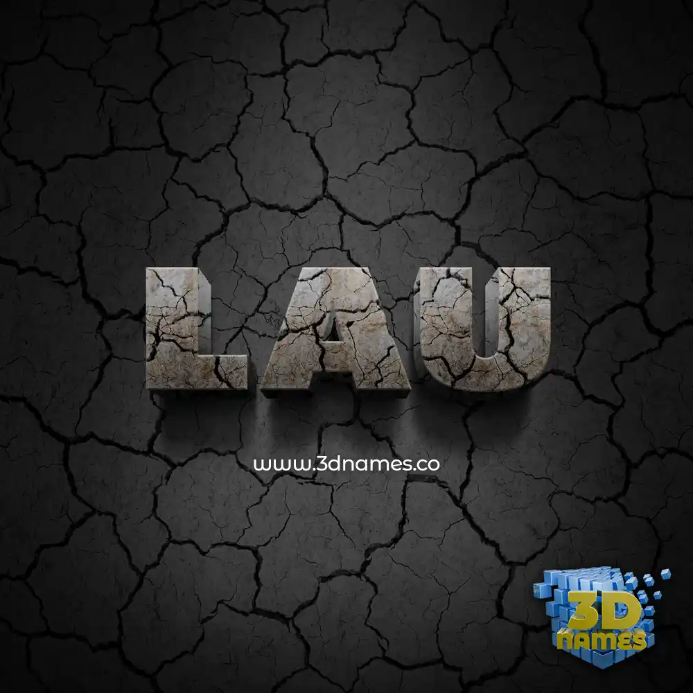 lau in Cracked Stone style - 3D name wallpaper