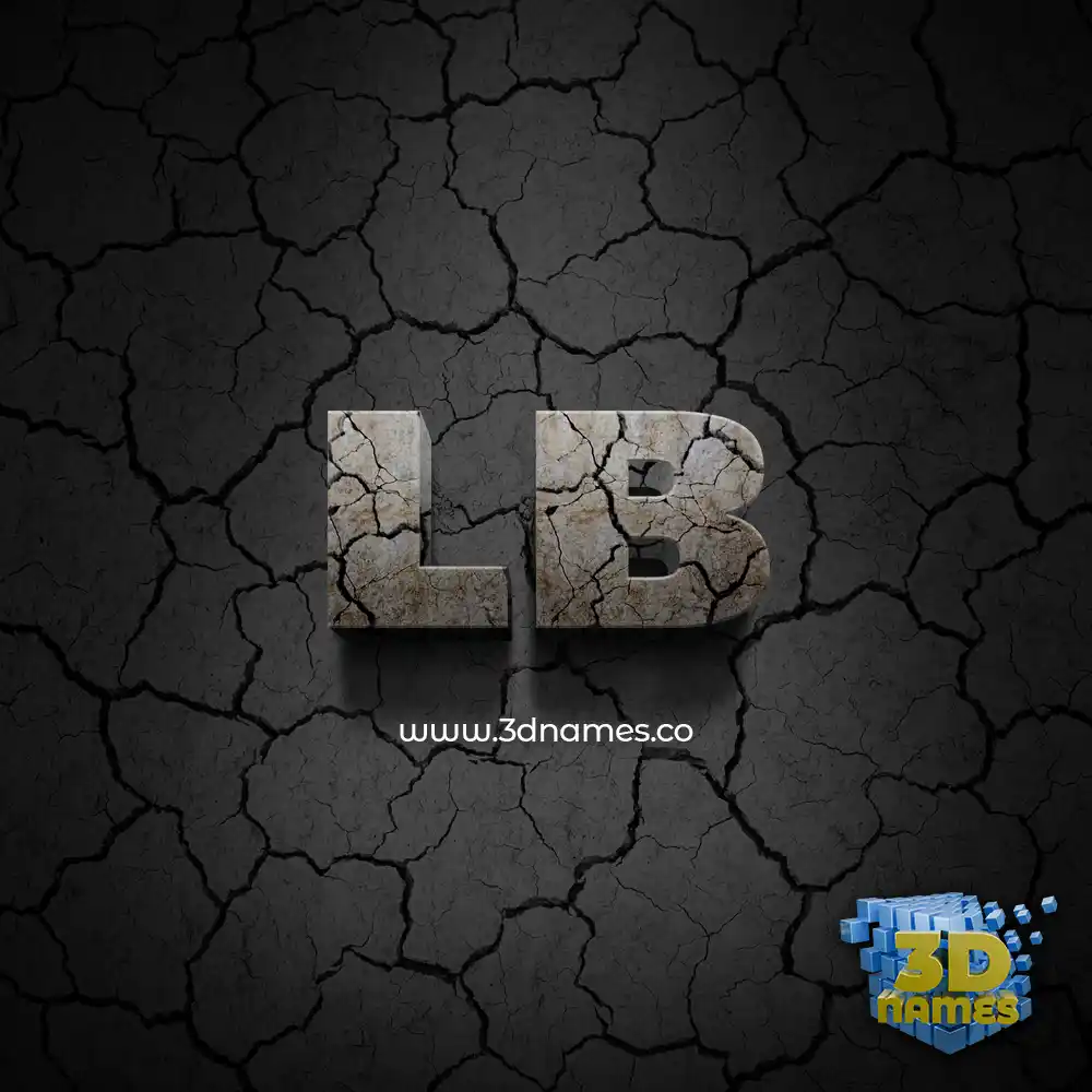 lb in Cracked Stone style - 3D name wallpaper