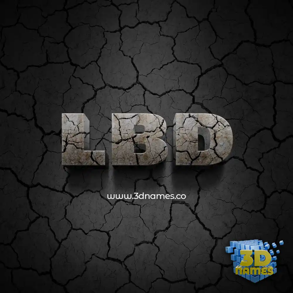 lbd in Cracked Stone style - 3D name wallpaper