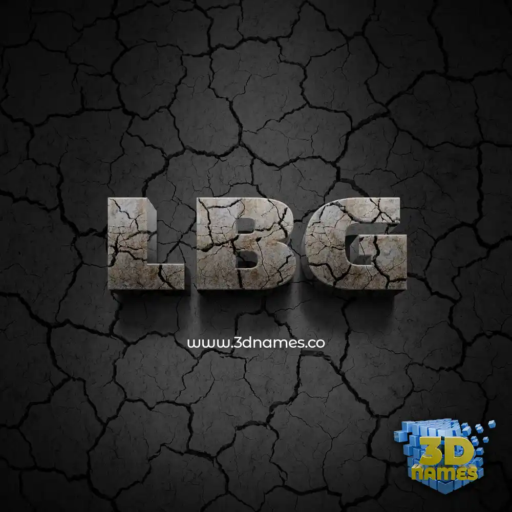 lbg in Cracked Stone style - 3D name wallpaper