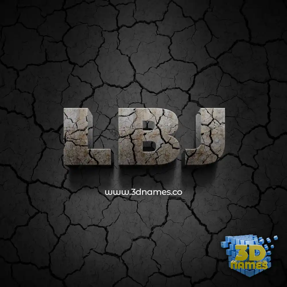 lbj in Cracked Stone style - 3D name wallpaper