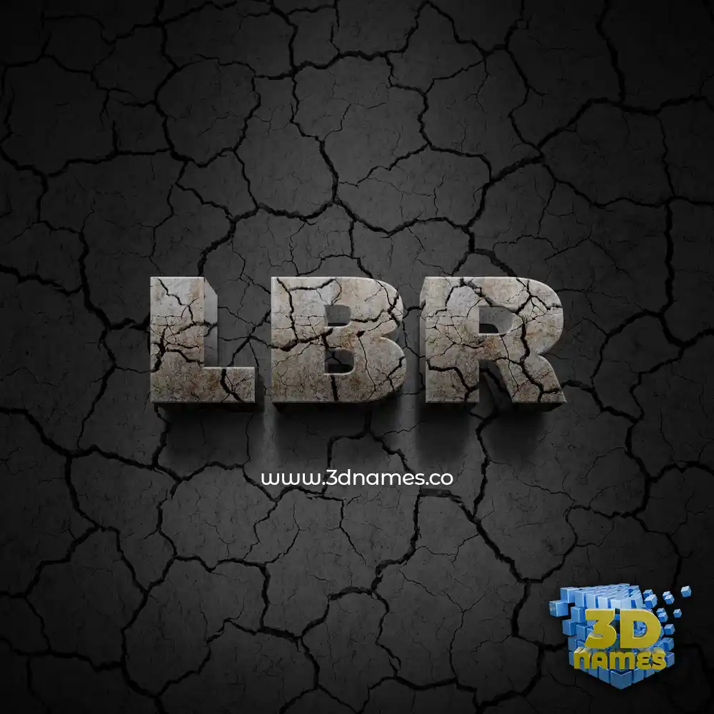 lbr in Cracked Stone style - 3D name wallpaper