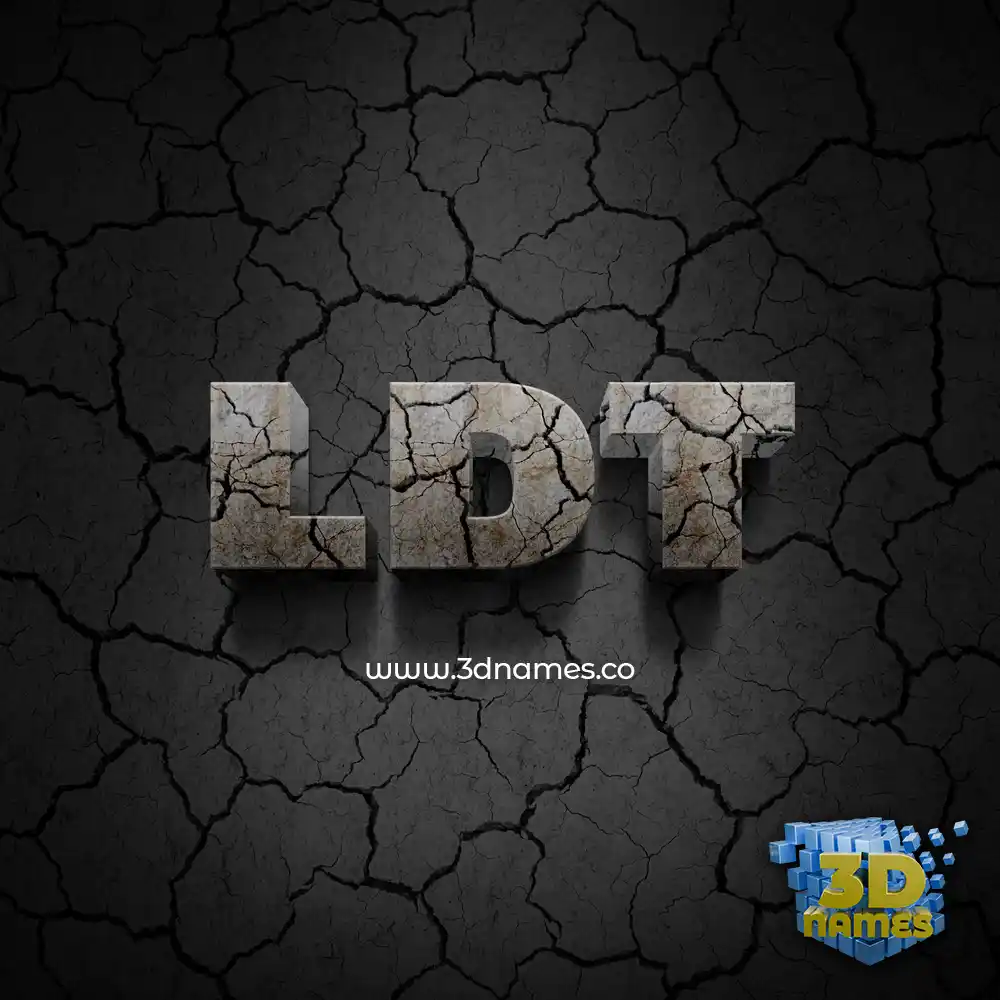 ldt in Cracked Stone style - 3D name wallpaper