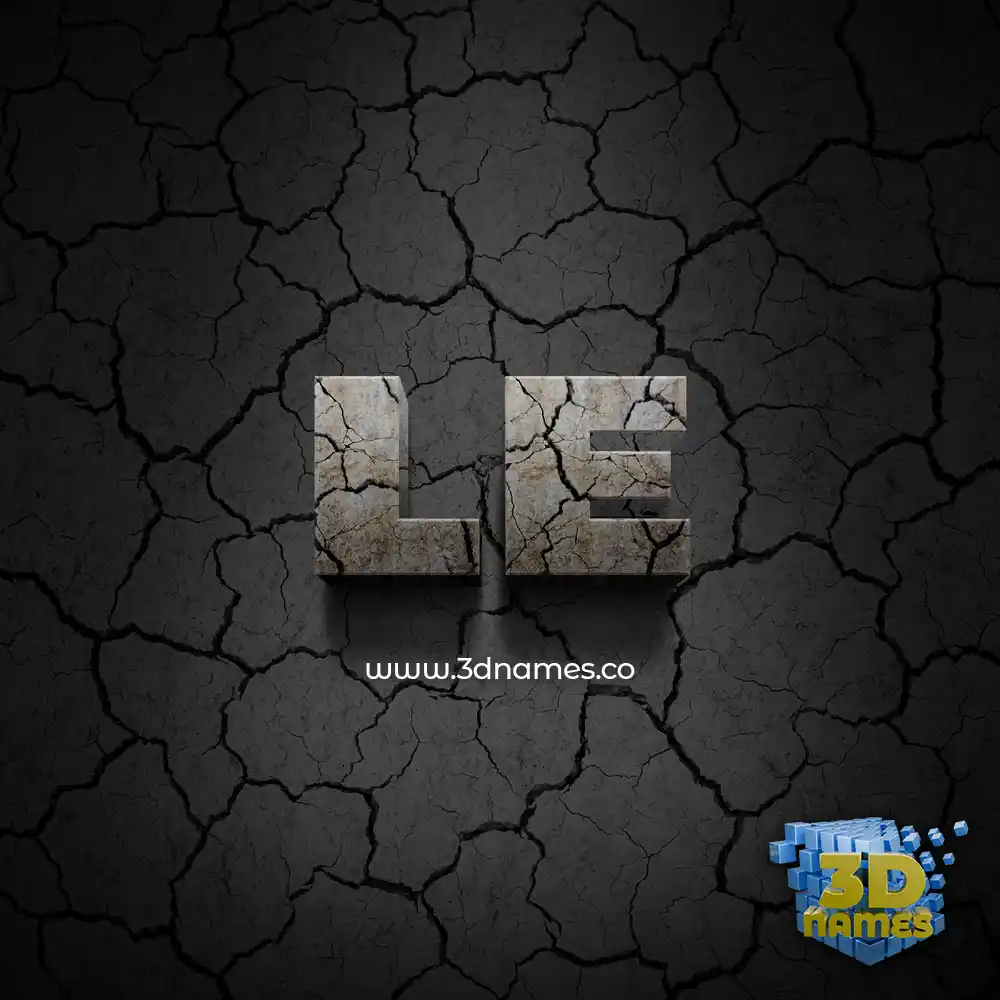 le in Cracked Stone style - 3D name wallpaper
