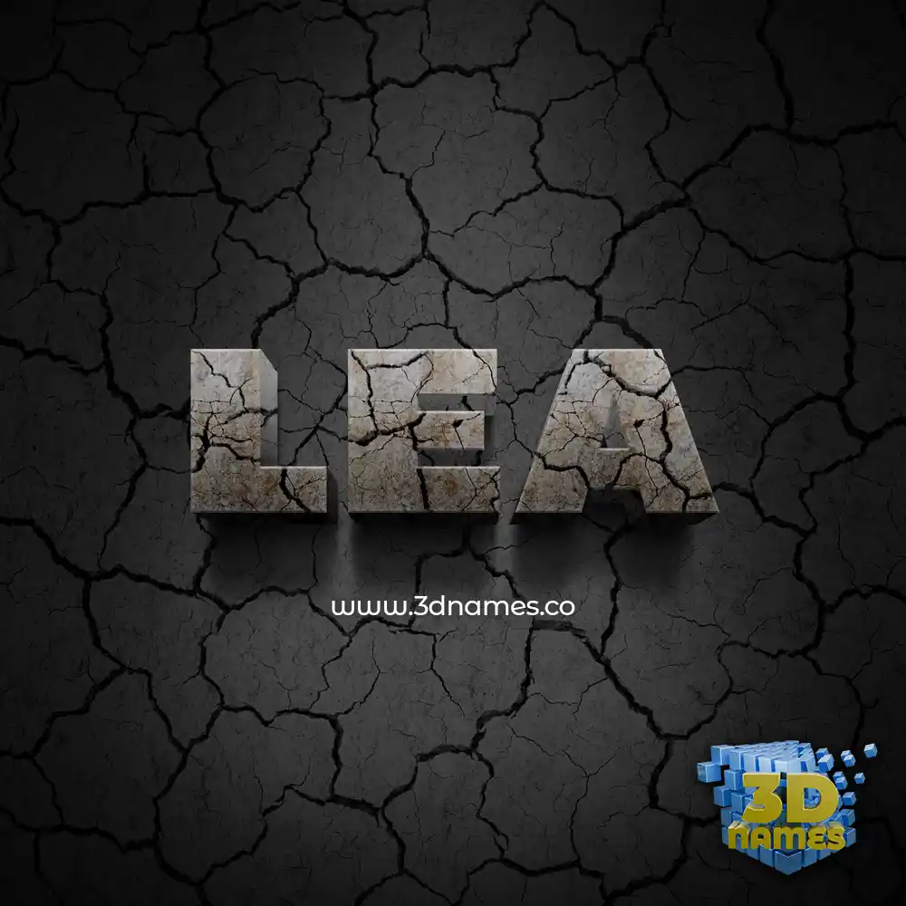 lea in Cracked Stone style - 3D name wallpaper