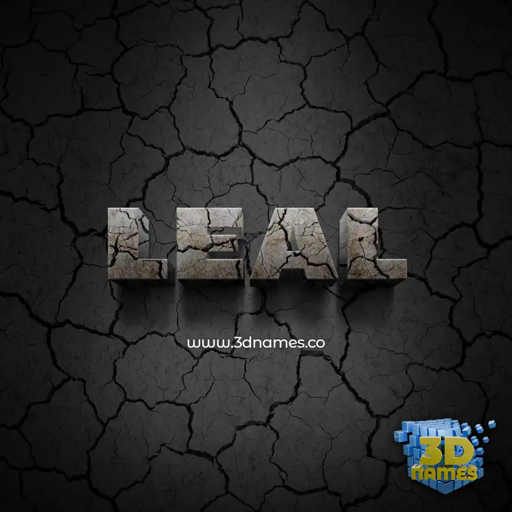 leal in Cracked Stone style - 3D name wallpaper