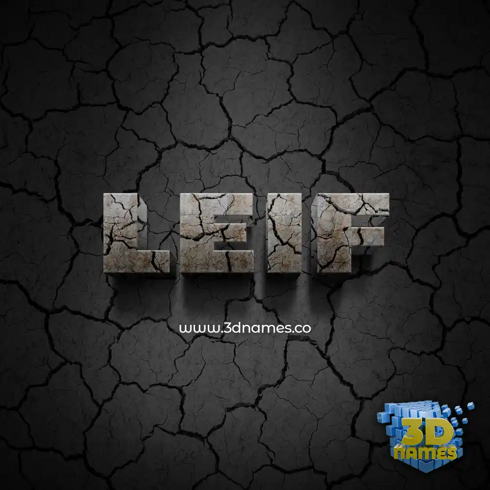 leif in Cracked Stone style - 3D name wallpaper