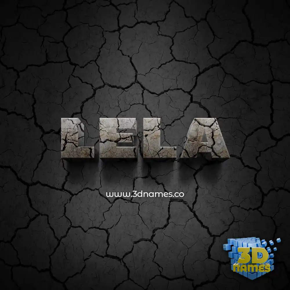 lela in Cracked Stone style - 3D name wallpaper