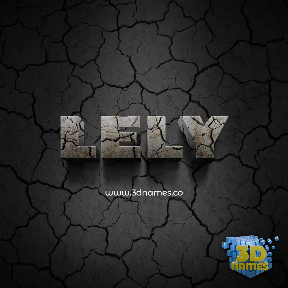 lely in Cracked Stone style - 3D name wallpaper