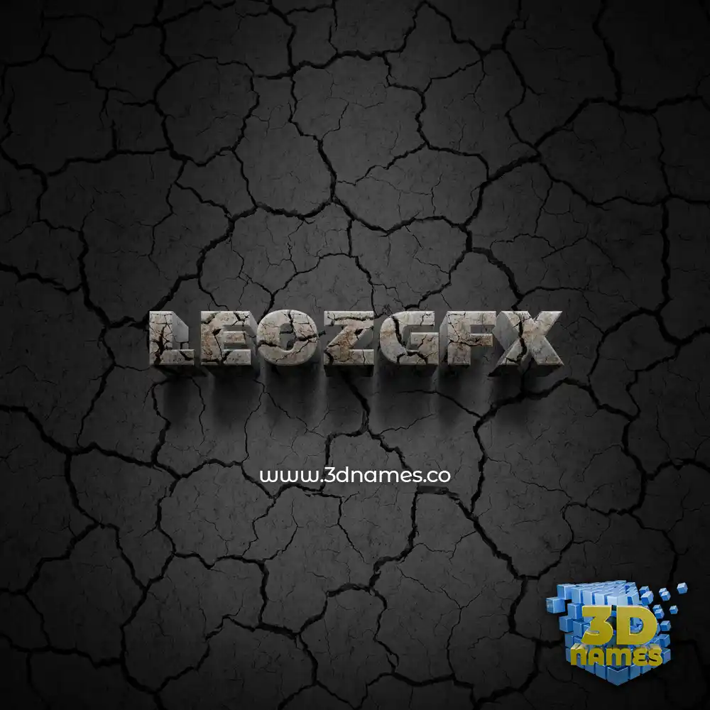 leozgfx in Cracked Stone style - 3D name wallpaper